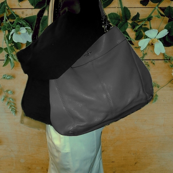 Coach gray pebbled carryall - Picture 9 of 10